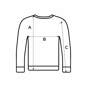 Size guide, Crew woollen sweater , L'Usine Bleue