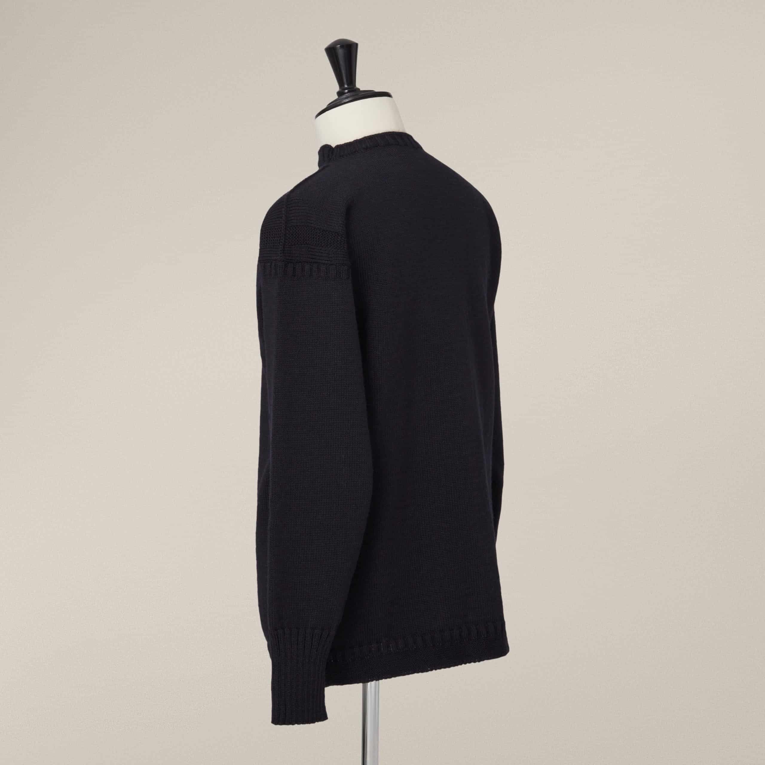 Guernsey Fisherman’s Wool Sweater - Navy - Image 3
