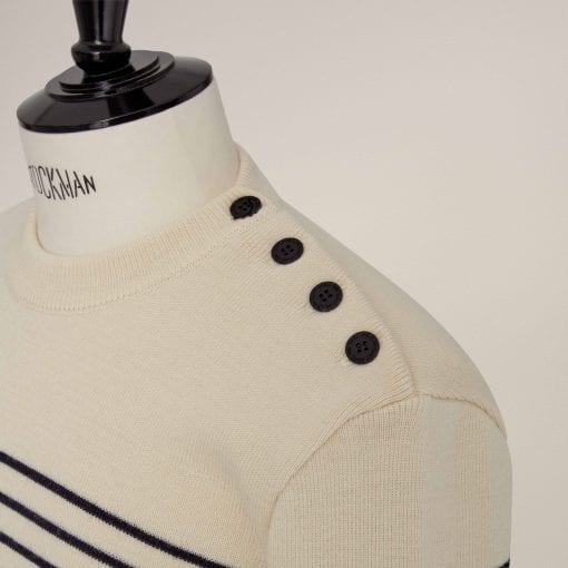 Marinier Wool Sweater Stripe Sand/Navy