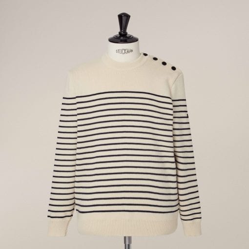 Marinier Wool Sweater Stripe Sand/Navy