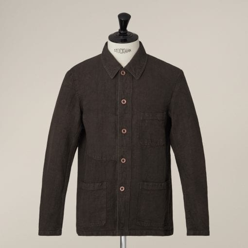 Vetra Heavy Linen Craftman Jacket – Natural Brown