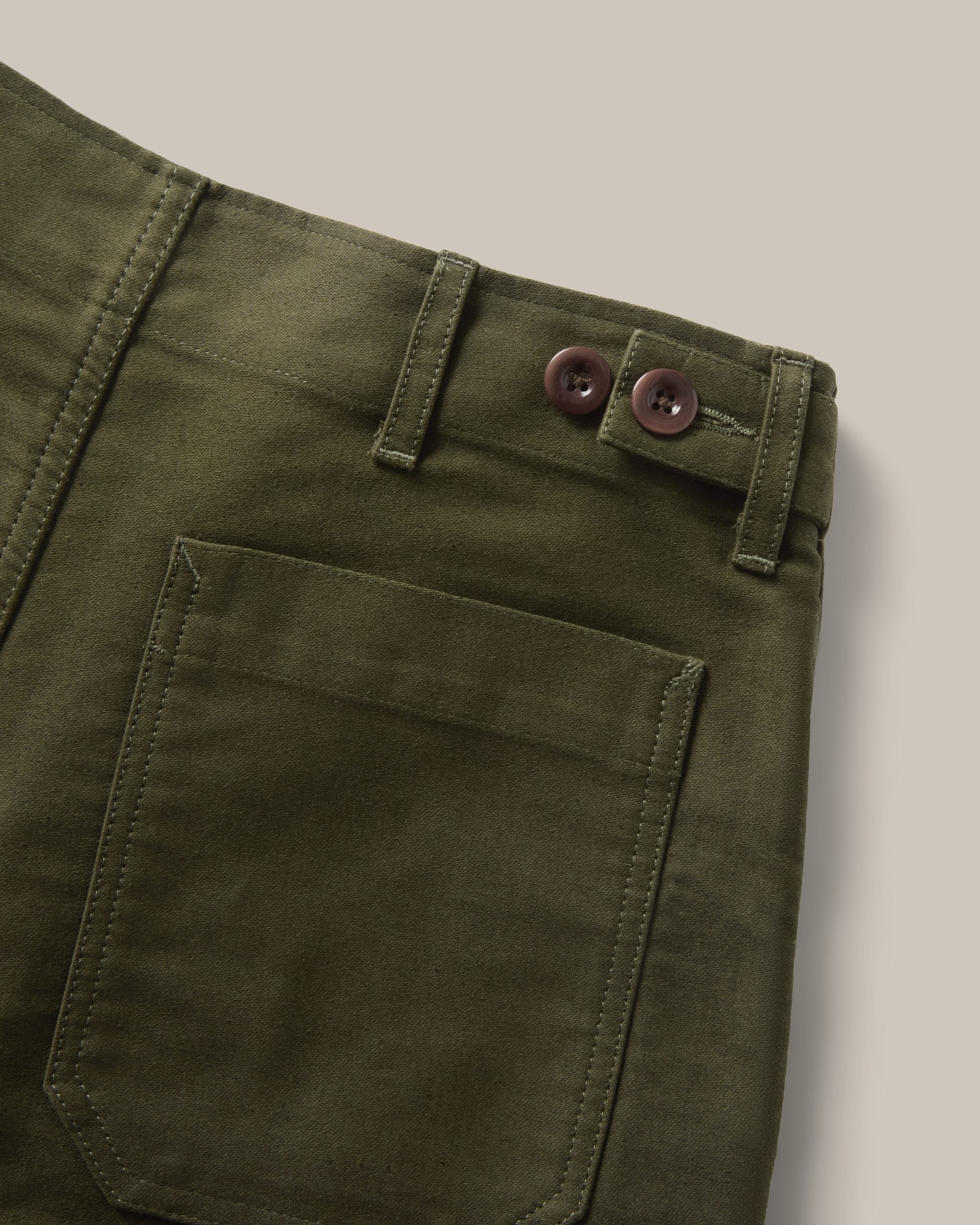 L’Usine Bleue Moleskin Work Pants - Khaki Green - Image 3
