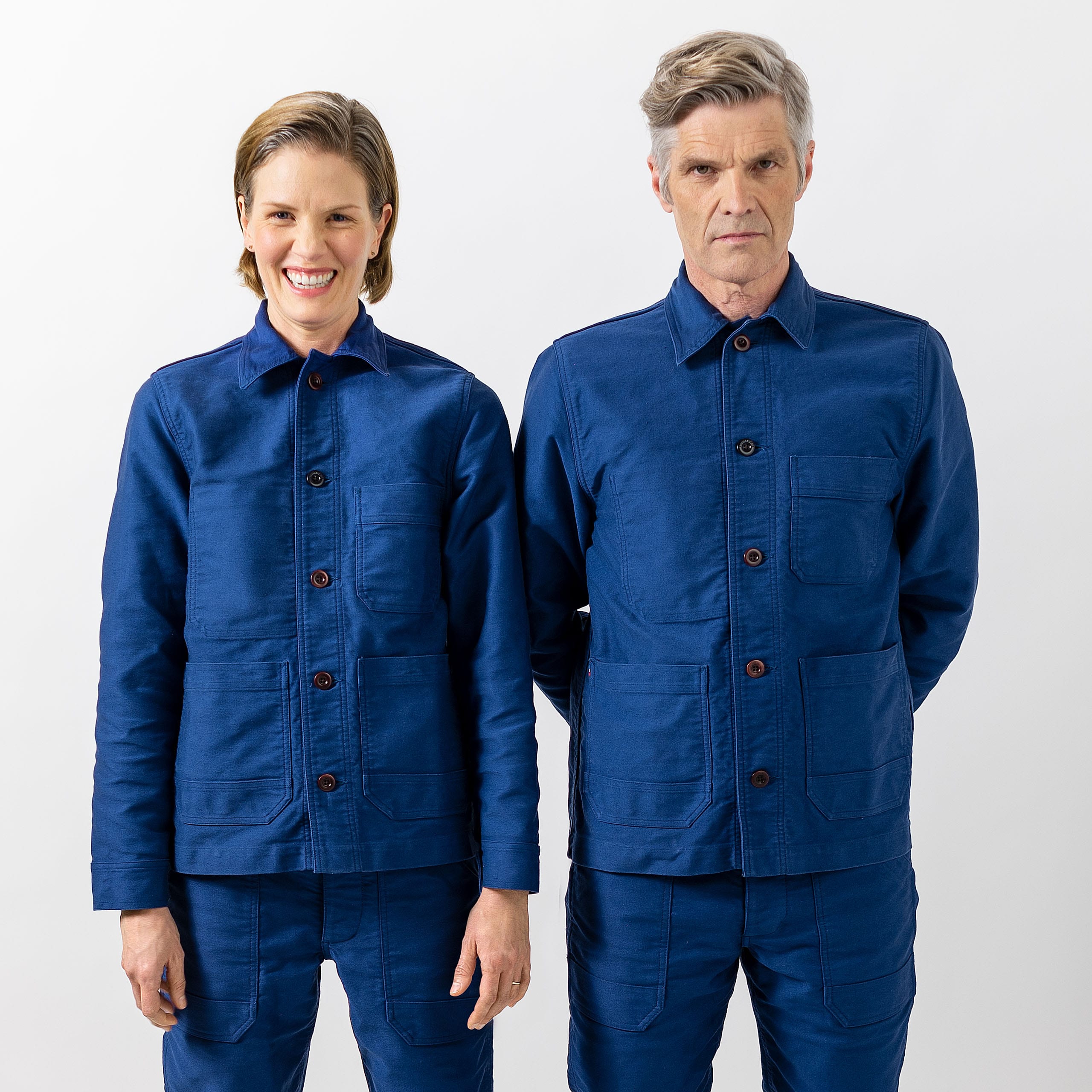 L’Usine Bleue Moleskin Work Jacket - Blue - Image 3