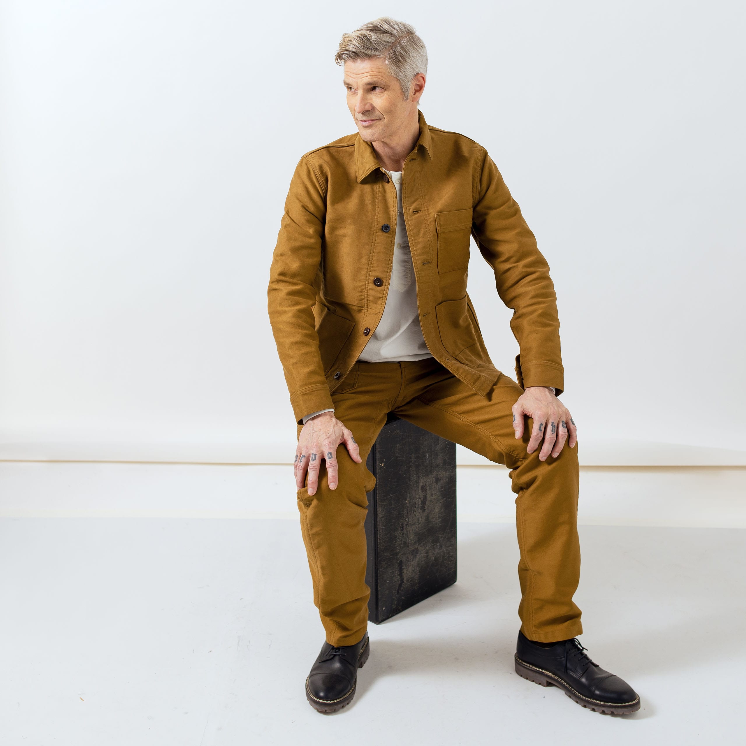 L’Usine Bleue Moleskin Work Pants - Brown - Image 2
