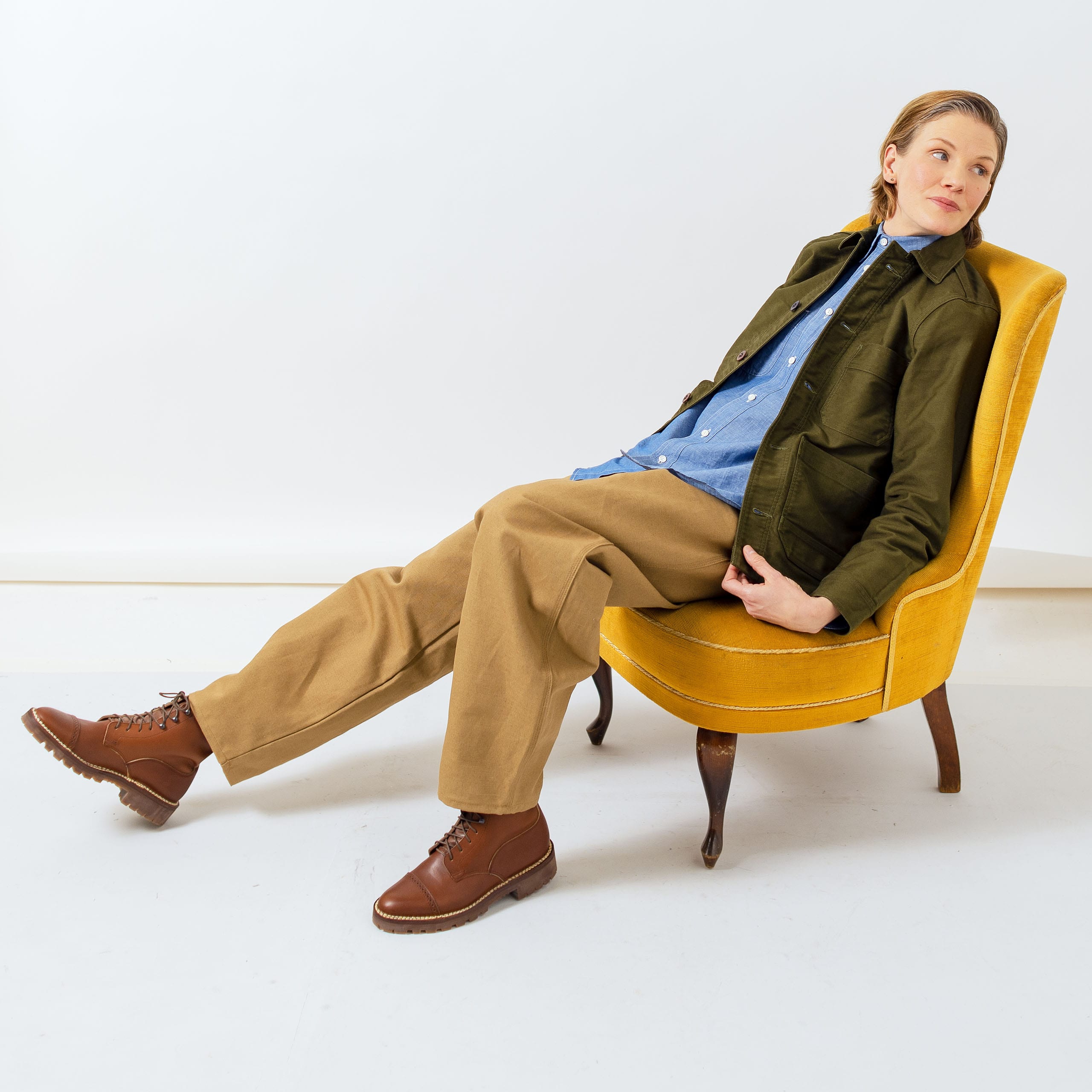 Cotton/Linen Craftsman Pants – Beige - Image 3