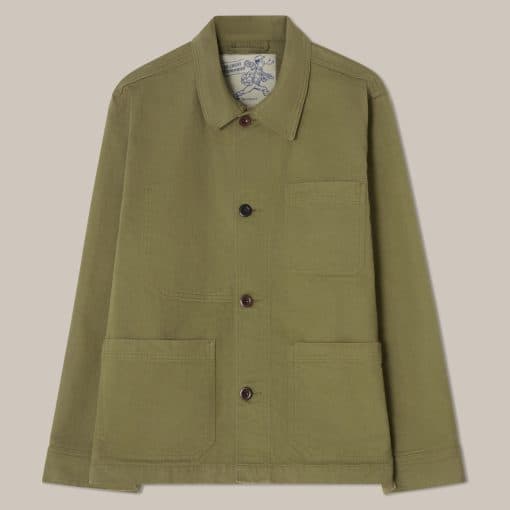L’Usine Bleue Coltin Work Jacket Light Green – Shorter Sleeves Version