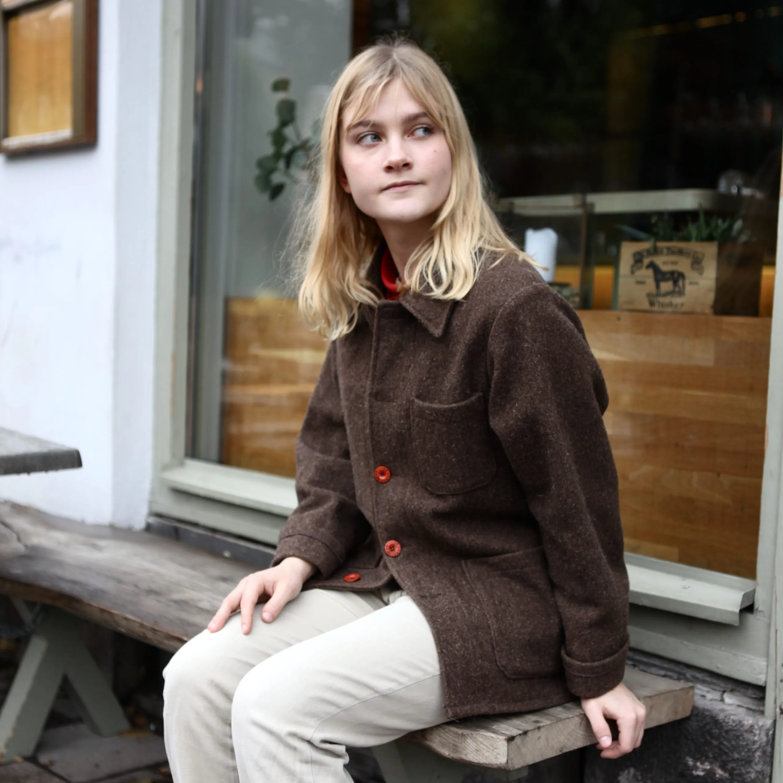 Woolen Jacket BROWN - Image 3