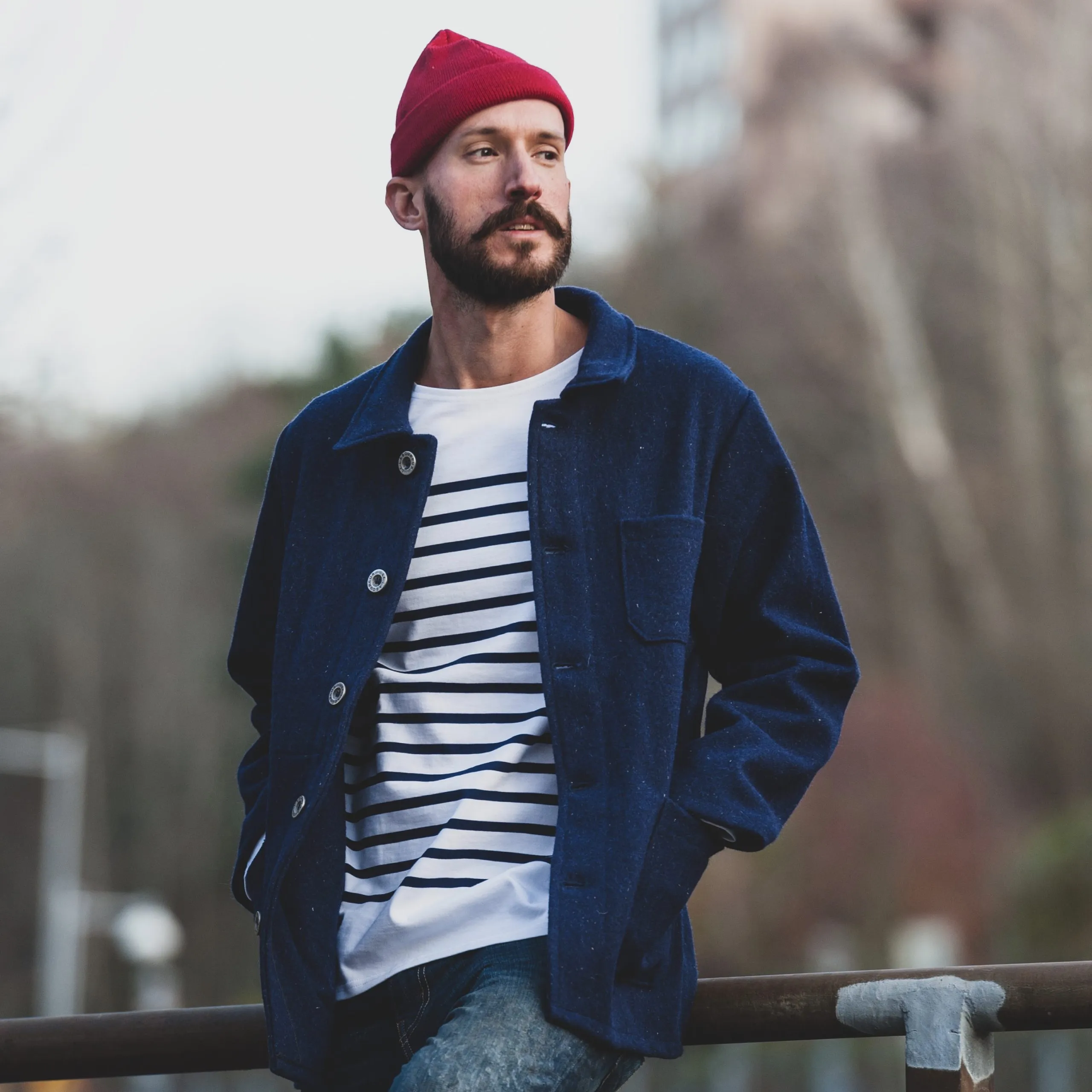 Le Laboureur Woolen Jacket NAVY - Image 4