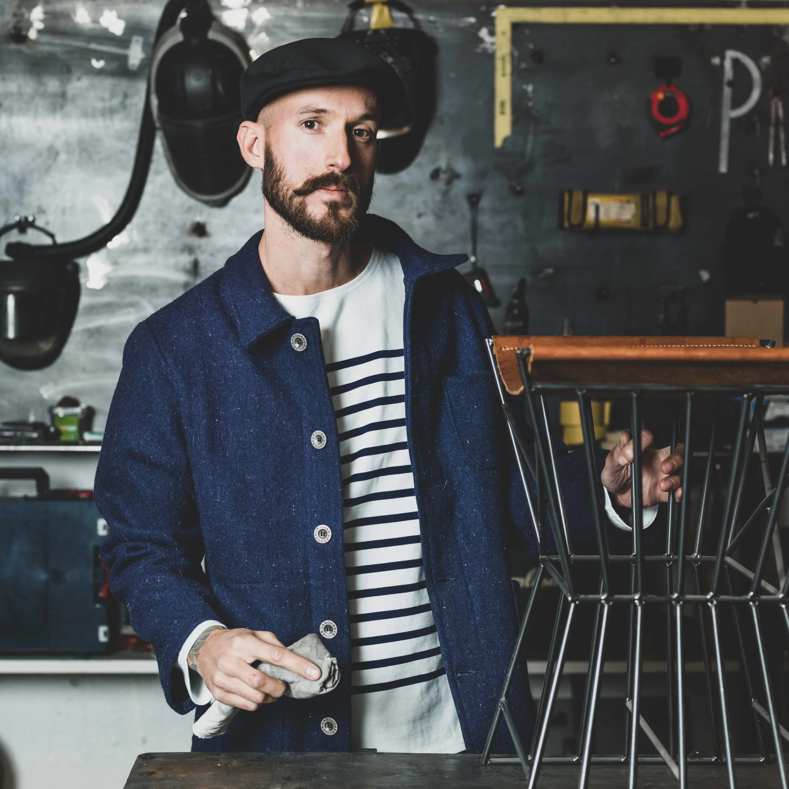 Le Laboureur Woolen Jacket NAVY - Image 5