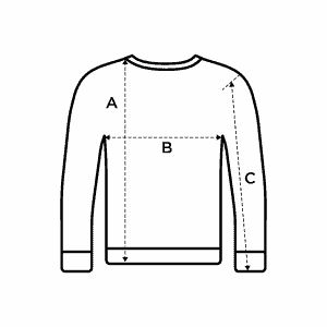 Size guide, Crew woollen sweater , L'Usine Bleue