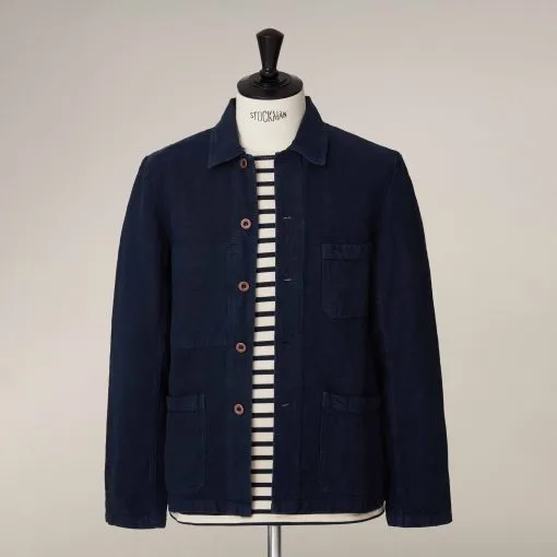 Vetra Heavy Linen Craftman Jacket – Navy