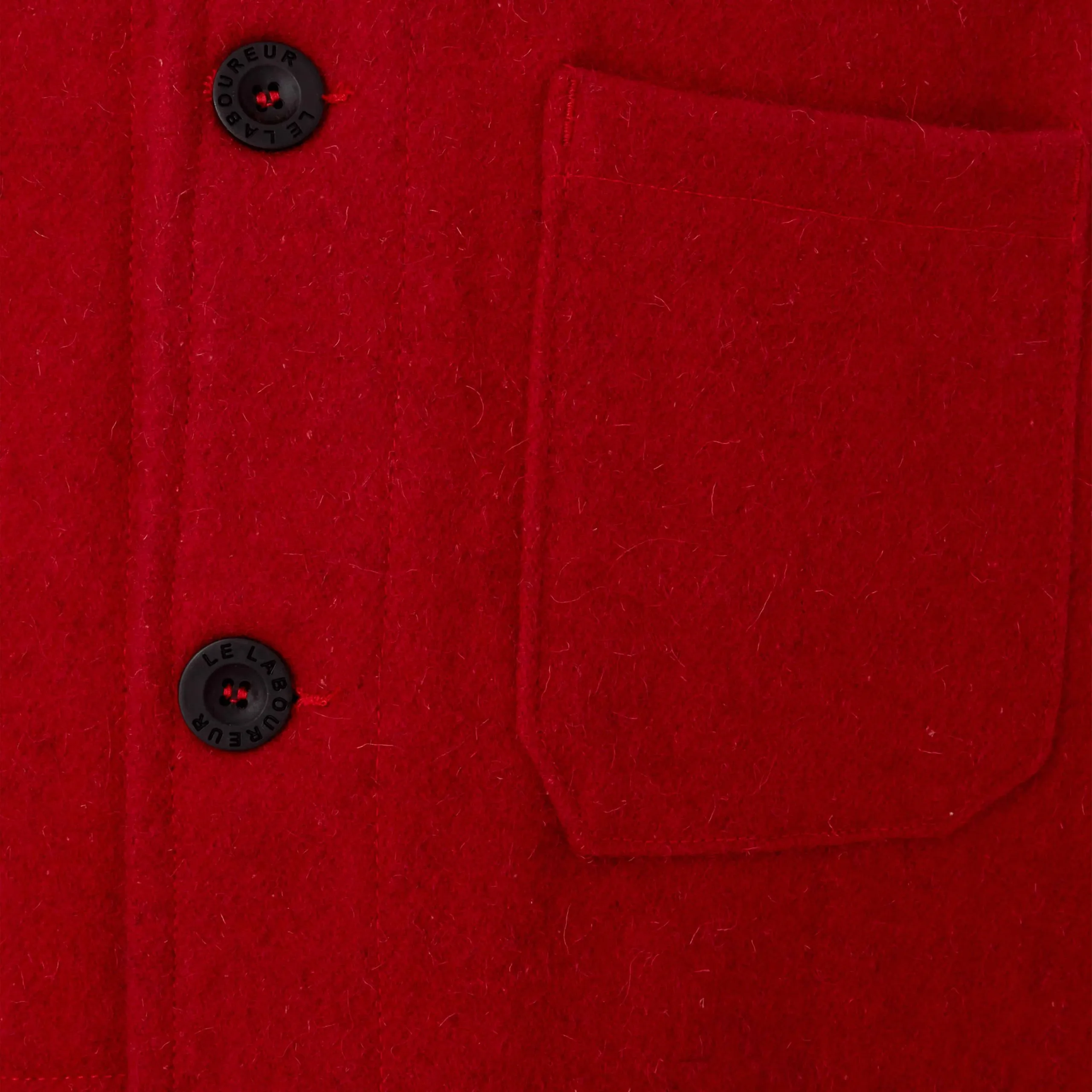 Le Laboureur Woolen Jacket RED - Image 3