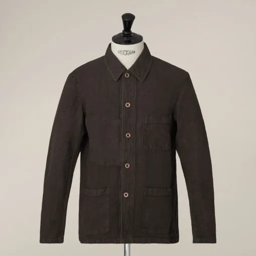Vetra Heavy Linen Craftman Jacket – Natural Brown