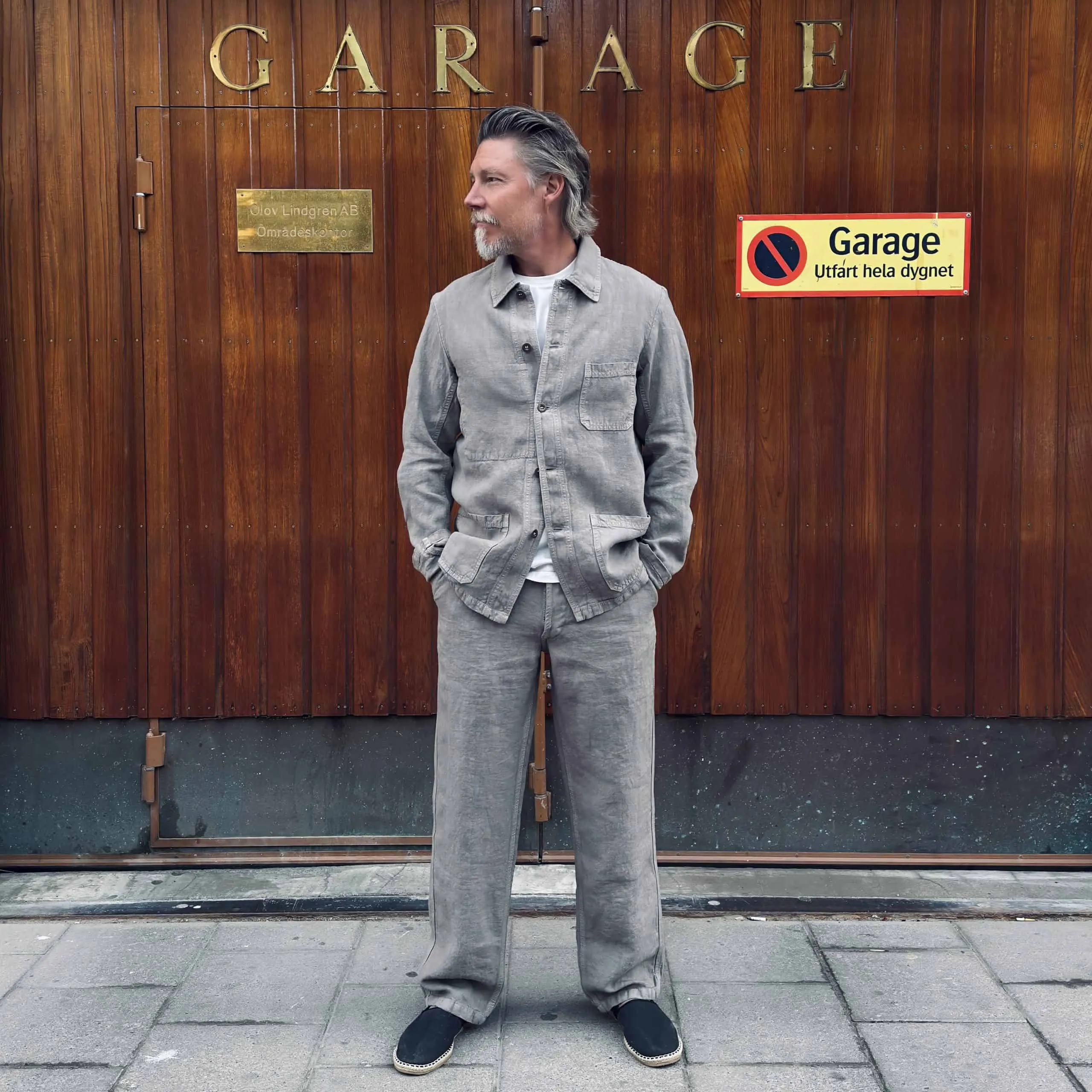 Vetra Heavy Linen Craftman Jacket – Natural Grey - Image 2