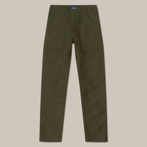 L’Usine Bleue moleskin work pants - khaki green