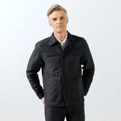 L'Usine Bleue Moleskin Work Jacket - Black - L'Usine Bleue