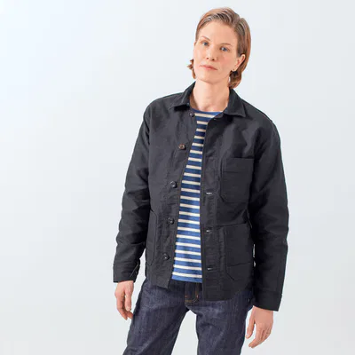 L'Usine Bleue Moleskin Work Jacket - Black - L'Usine Bleue