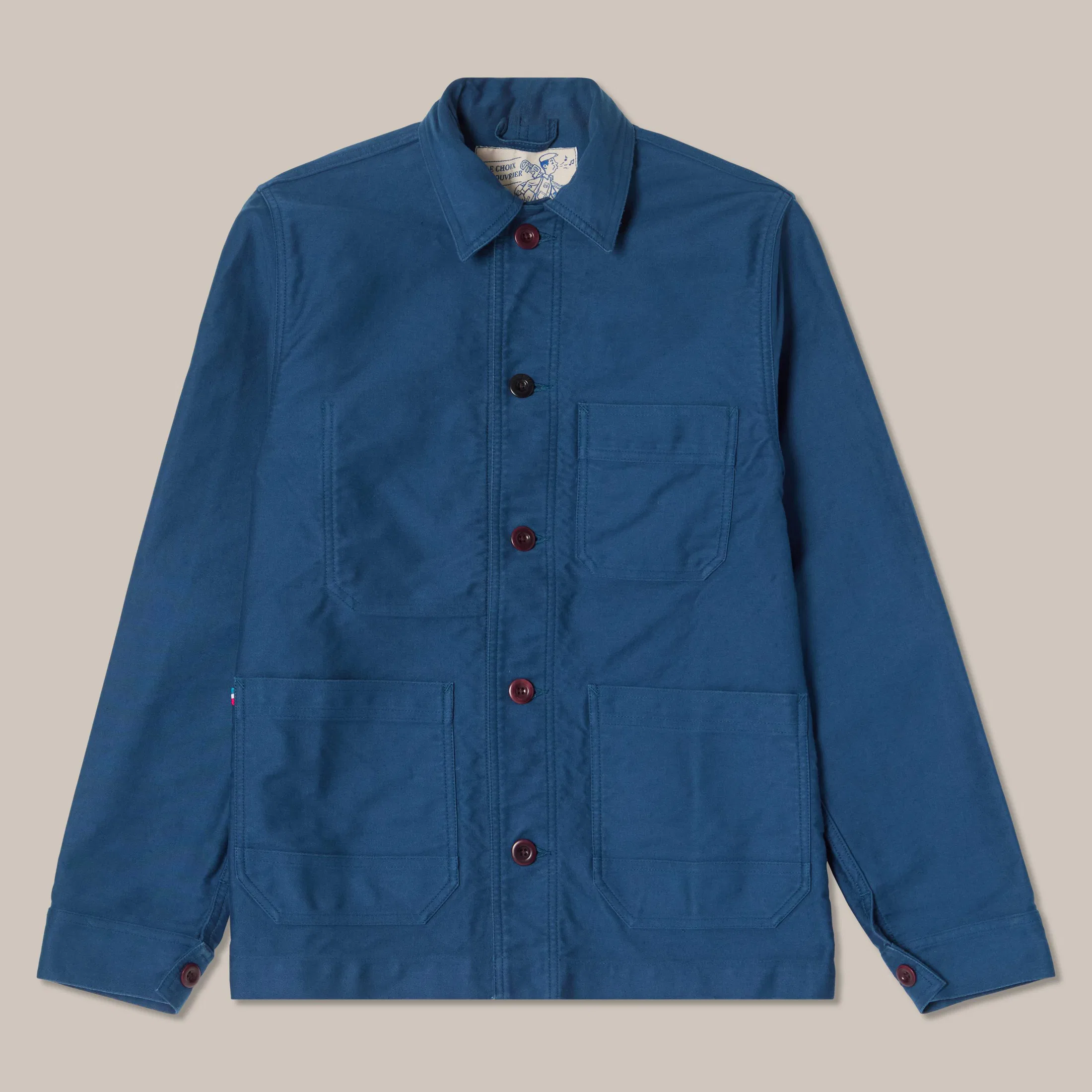 L'Usine Bleue Moleskin Work Jacket - Blue - L'Usine Bleue