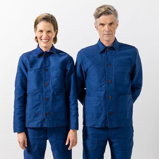 L'Usine Bleue Moleskin Work Jacket - Blue - L'Usine Bleue