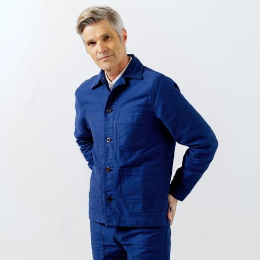 L'Usine Bleue Moleskin Work Jacket - Blue - L'Usine Bleue
